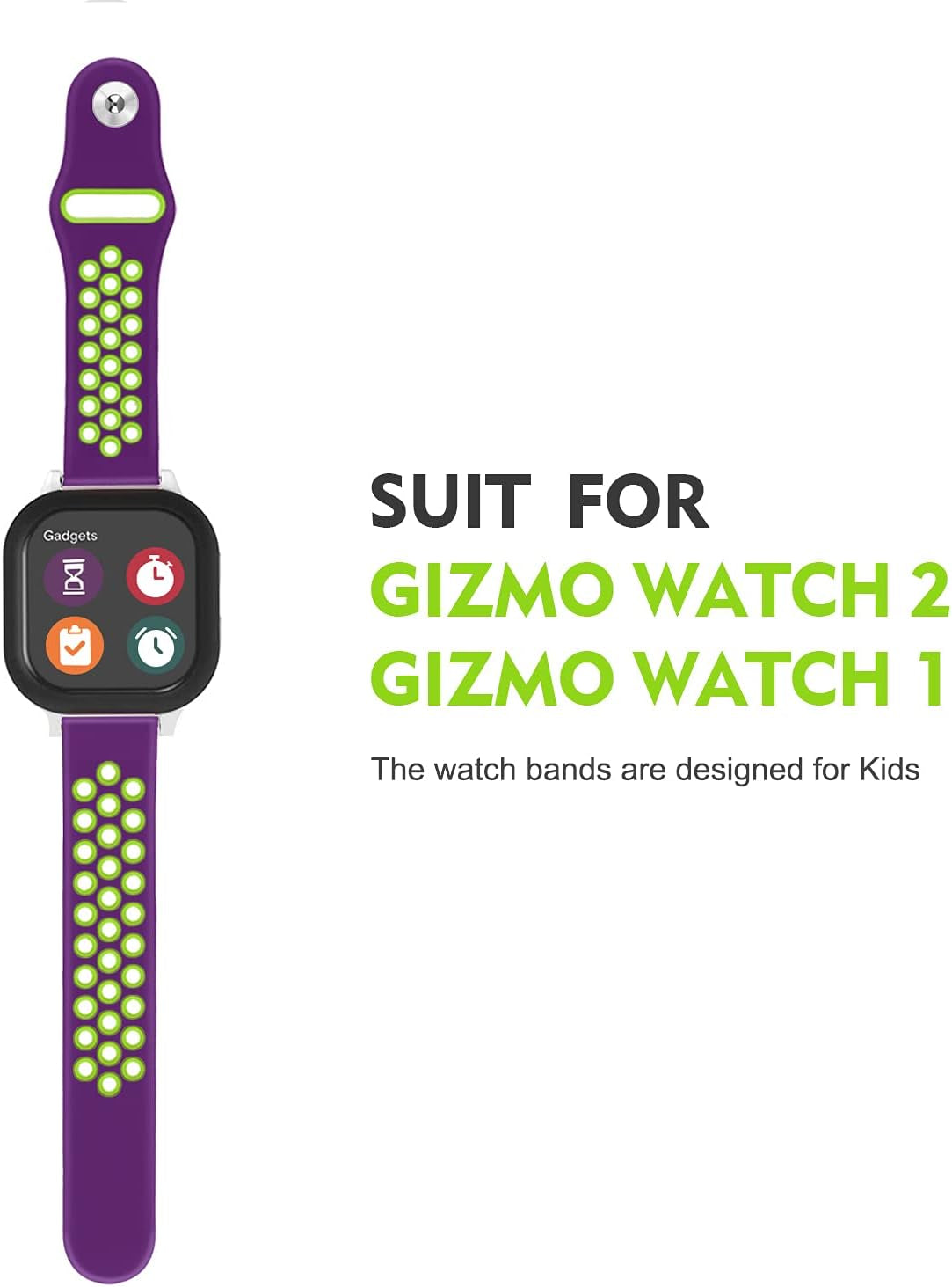 Gizmo Watch Band Replacement for Kids, Breathable Soft Silicone Smartwatch Band Compatible with Gizmo Watch 2 / Gizmo Watch 1