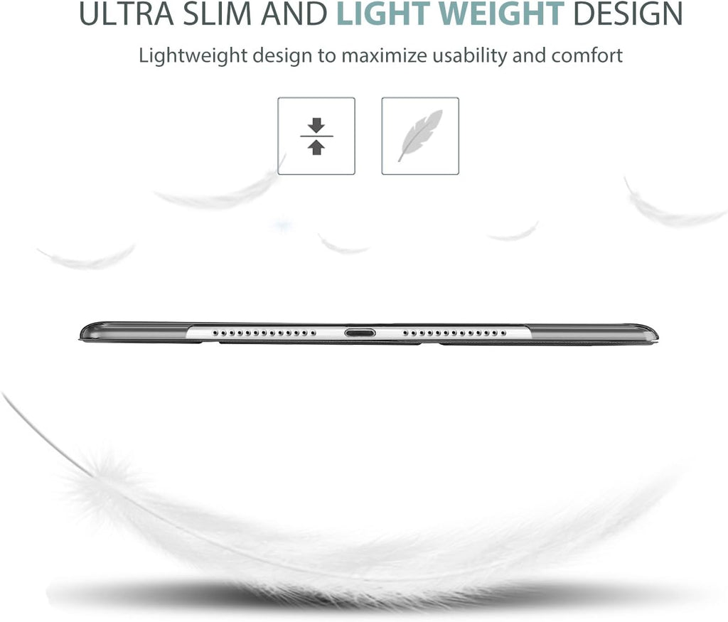 Smart Case for Ipad Mini 1 2 3(Model: A1432 A1454 A1455 A1489 A1490 A1491 A1599 A1600), Slim Lightweight Stand Cover with Translucent Frosted Back Support Auto Sleep/Wake -Black