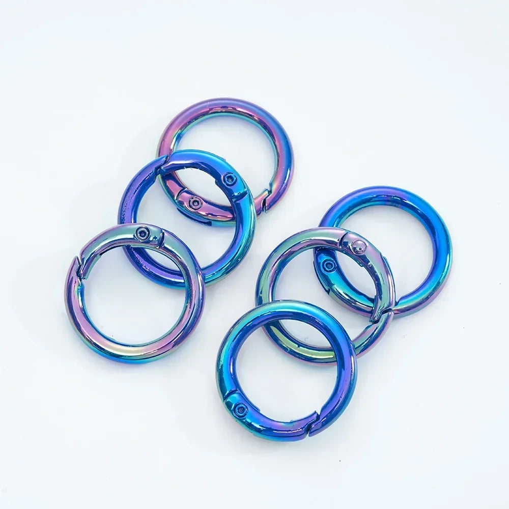 5pcs Colorful Round Lobster Clasp Key Connector DIY Key Chain Cell Phone Chain Keychain Making Accessories