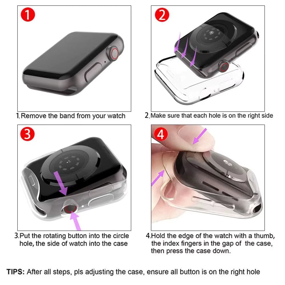 Screen Protector for Apple Watch Ultra 3 2 49 41 44 40 45 46 42Mm TPU Bumper Cover Case for Iwatch Series 11 10 9 8 7 SE 6 5 4