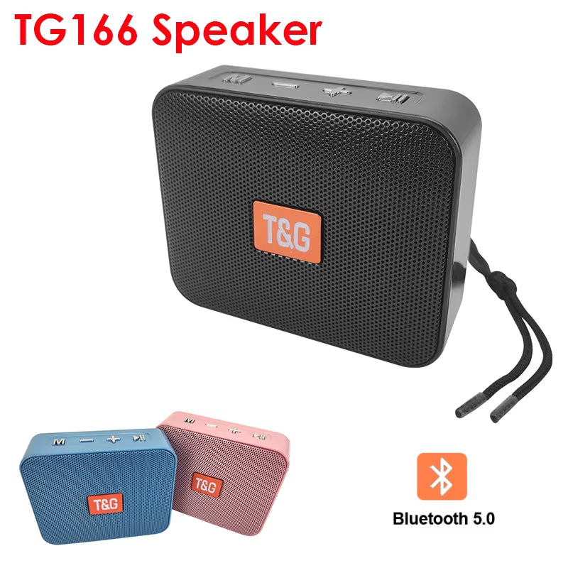 TG166 Mini Wireless Speaker Subwoofer Bluetooth-Compatible Portable Speakers USB 3D Stereo Surround Column Bass Box FM Radio