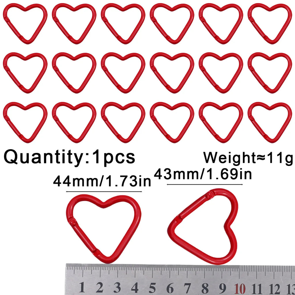 Peach Heart Baked Lacquer 44mm Spring Clip 1~20pcs Keychain for Jewelry Making Key Chain Cell Phone Chain Pendant DIY Accessorie