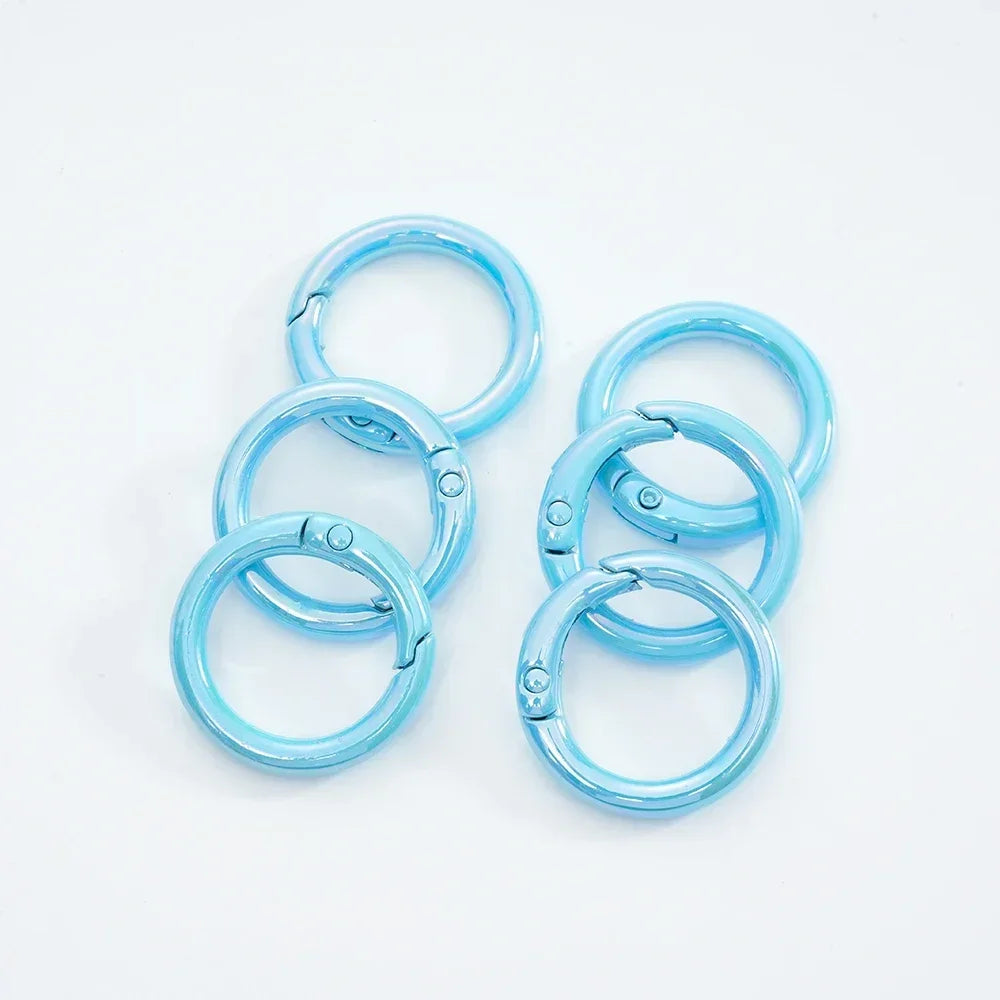 5pcs Colorful Round Lobster Clasp Key Connector DIY Key Chain Cell Phone Chain Keychain Making Accessories