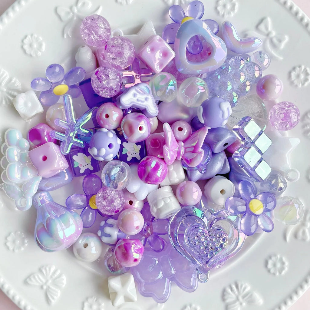 25/50/100g Cute Random Mixed Plastic Acrylic Beads For DIY Necklace Bracelet Cellphone Strap Jewelry Craft Making Accessories