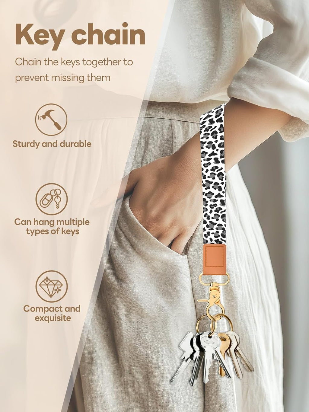 Wristlet Keychain for Women and Men, Key Chain Holder, Wrist Lanyard for Keys