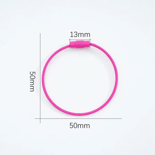 5pcs Colorful Metals Steel Wire Keychain Loop Solid Color Loop Holder Key Chains Diy Key Chain Cell Phone Chain Accessories