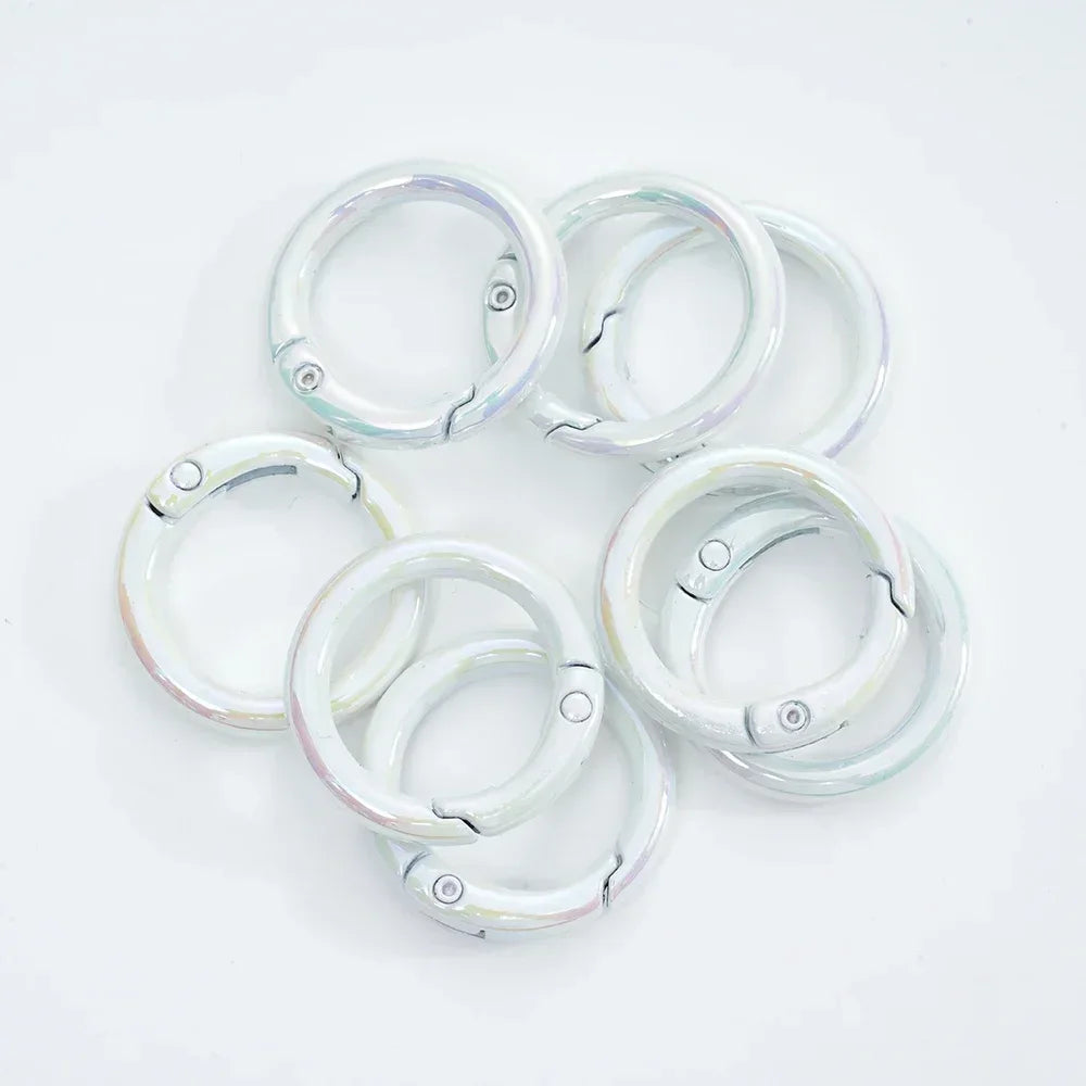 5pcs Colorful Round Lobster Clasp Key Connector DIY Key Chain Cell Phone Chain Keychain Making Accessories