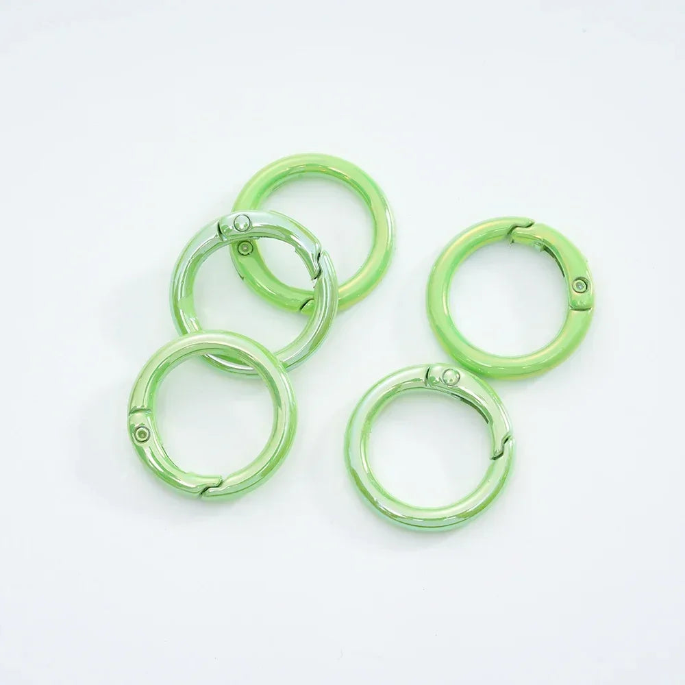 5pcs Colorful Round Lobster Clasp Key Connector DIY Key Chain Cell Phone Chain Keychain Making Accessories