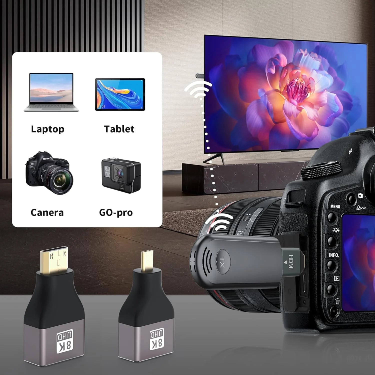 Laptop Wireless HD-MI Channel Stereo Receiver with Plug & Play and HD-MI