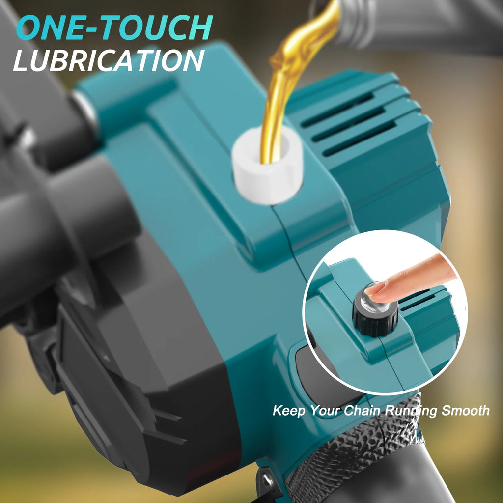 Mini Cordless Chainsaw 6 Inch Small Electric Chainsaw Battery Powered Hand Held Pruning Chainsaw for Wood Cutting and Tree Trimming, Blue