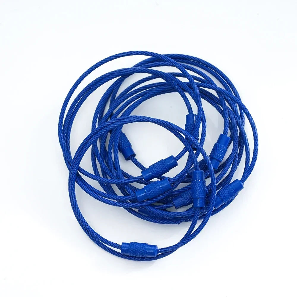 5pcs Colorful Metals Steel Wire Keychain Loop Solid Color Loop Holder Key Chains Diy Key Chain Cell Phone Chain Accessories