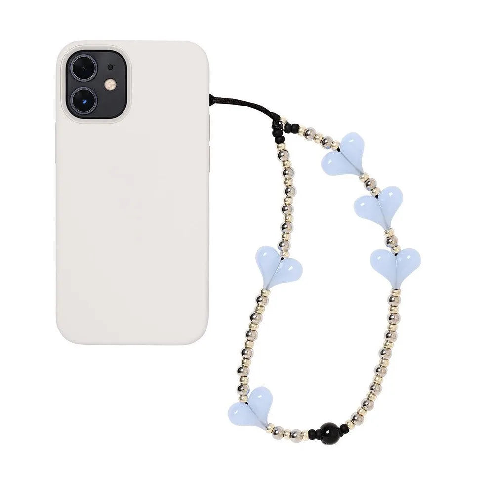 HERLOOK Heart Phone Charm Y2K Accessories Metal Beads Chain for Cell Phones Mobile Strap