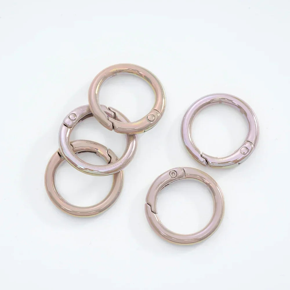 5pcs Colorful Round Lobster Clasp Key Connector DIY Key Chain Cell Phone Chain Keychain Making Accessories