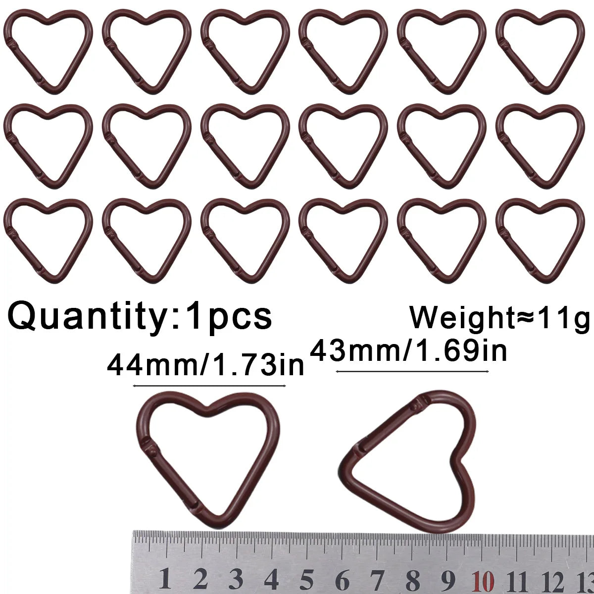 Peach Heart Baked Lacquer 44mm Spring Clip 1~20pcs Keychain for Jewelry Making Key Chain Cell Phone Chain Pendant DIY Accessorie