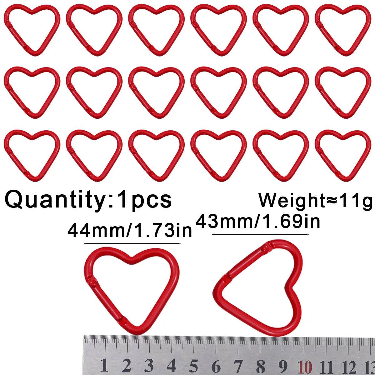 Peach Heart Baked Lacquer 44mm Spring Clip 1~20pcs Keychain for Jewelry Making Key Chain Cell Phone Chain Pendant DIY Accessorie