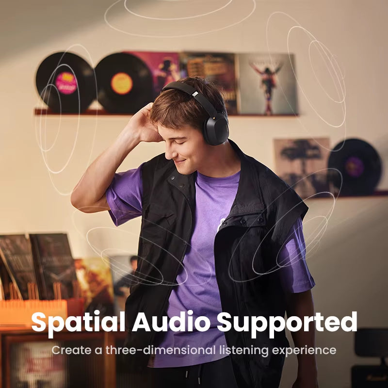 Max5C Wireless Bluetooth Headphones ANC 43Db Active Noise Cancellation Hi-Res LDAC 75H Spatial Audio Earphones Headset