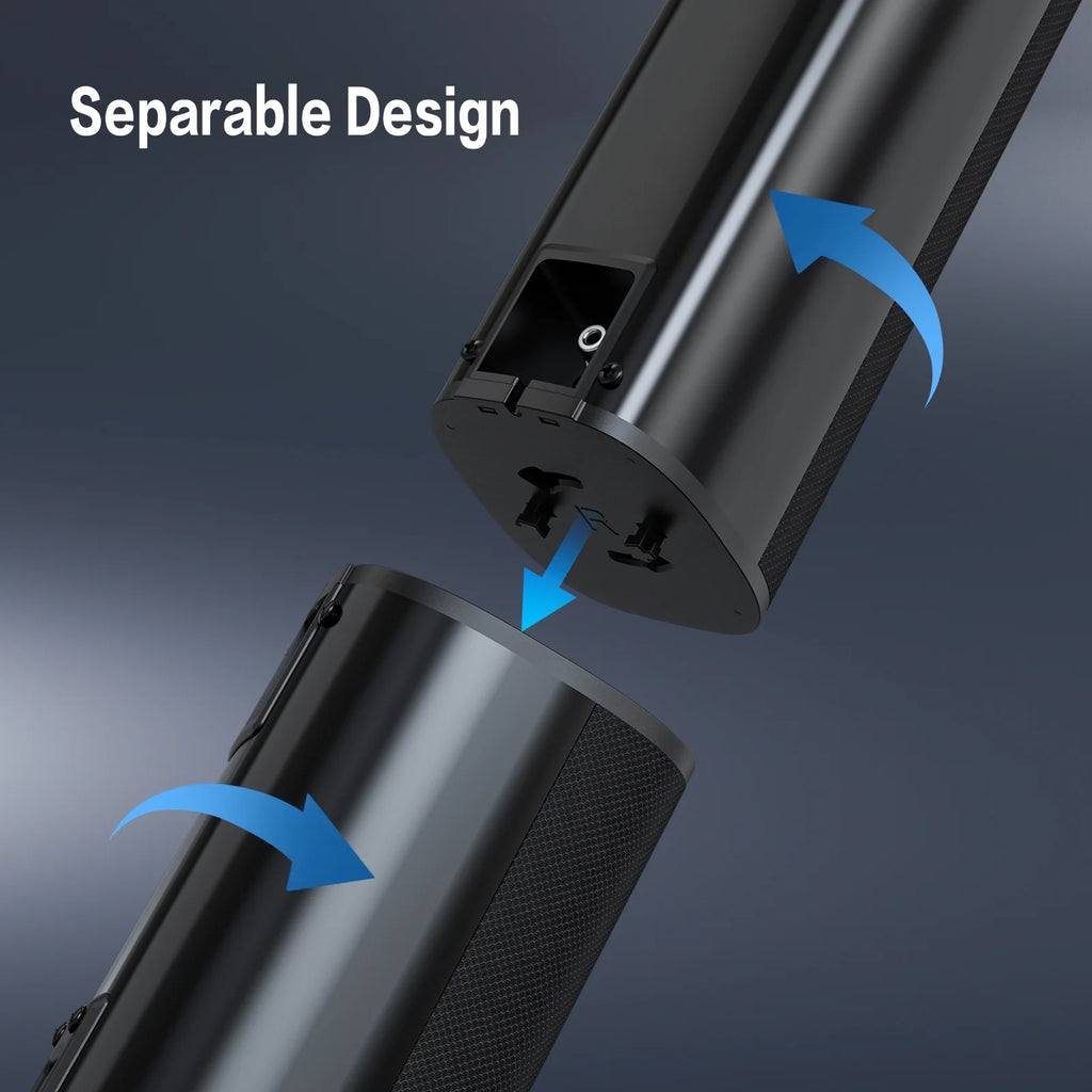 4.1Ch Sound Bar with Subwoofer, 120W Separable Sound Bar for TV, 2-In-1 Detachable Sound Bar with Usb/Aux/Coaxial/Optical/Hdmi/Bluetooth