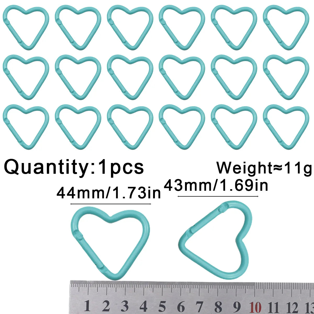 Peach Heart Baked Lacquer 44mm Spring Clip 1~20pcs Keychain for Jewelry Making Key Chain Cell Phone Chain Pendant DIY Accessorie