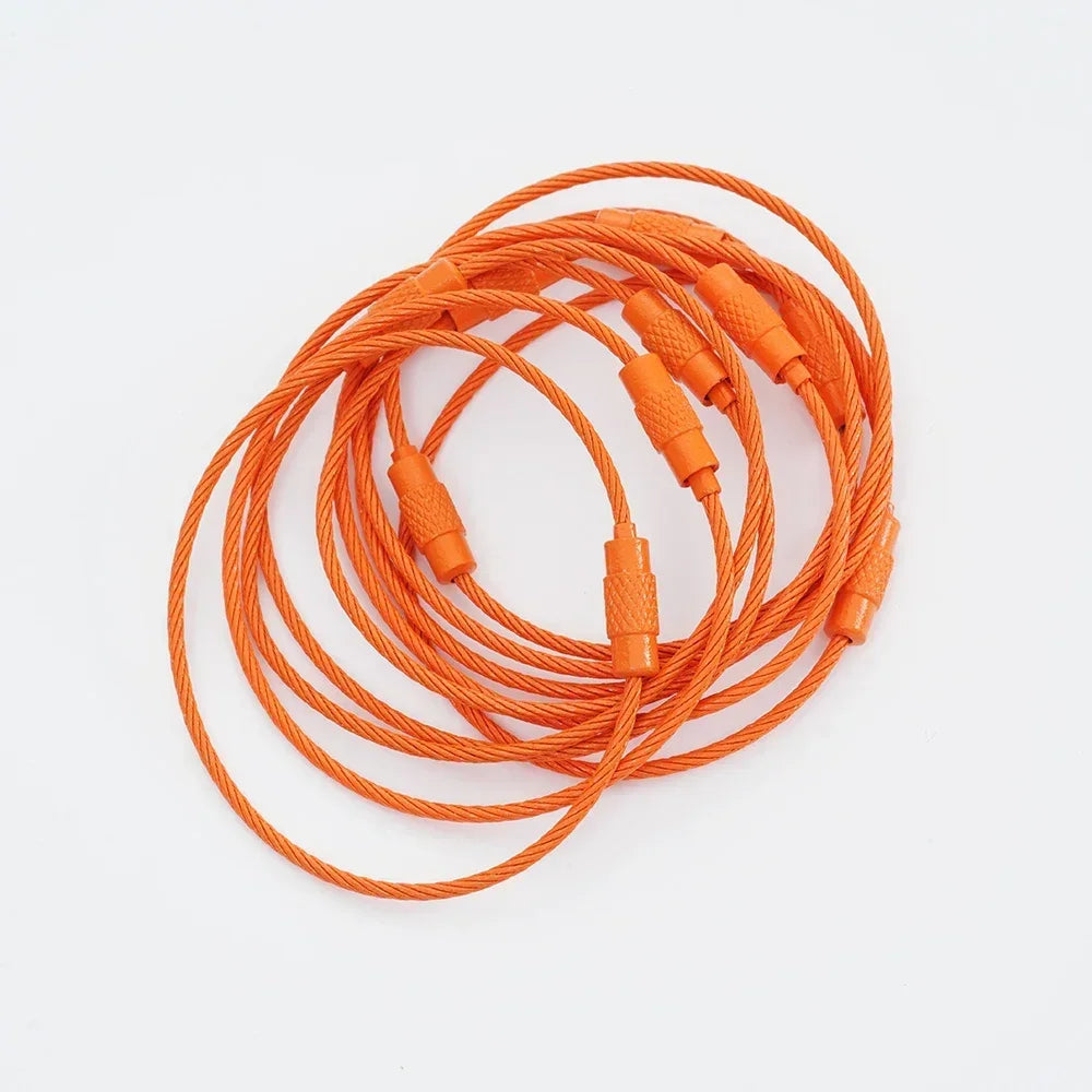 5pcs Colorful Metals Steel Wire Keychain Loop Solid Color Loop Holder Key Chains Diy Key Chain Cell Phone Chain Accessories