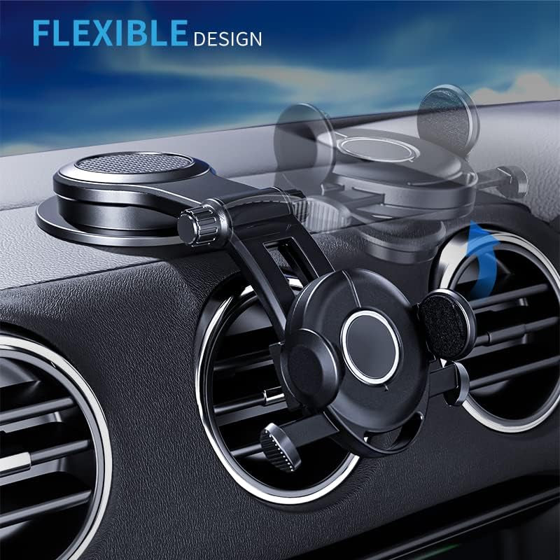 Phone Mount for Car, Dashboard Clip Suction Cup Thick Shell and Large Phone Friendly Car Phone Holder, Compatible with All Cell Phones