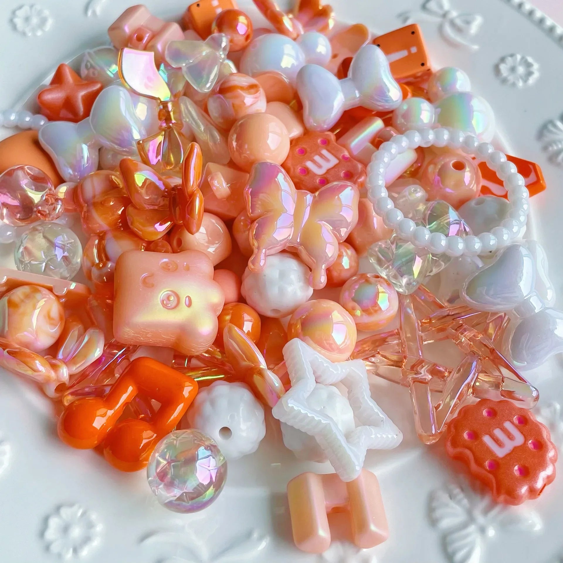 25/50/100g Cute Random Mixed Plastic Acrylic Beads For DIY Necklace Bracelet Cellphone Strap Jewelry Craft Making Accessories