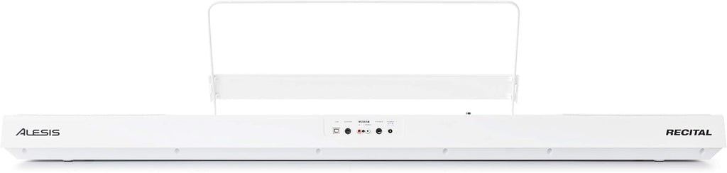 Recital White - 88 Key Digital Piano Keyboard with Semi-Weighted Keys, 2X20W Speakers, 5 Voices, Split, Layer and Lesson Mode, FX and Piano Lessons