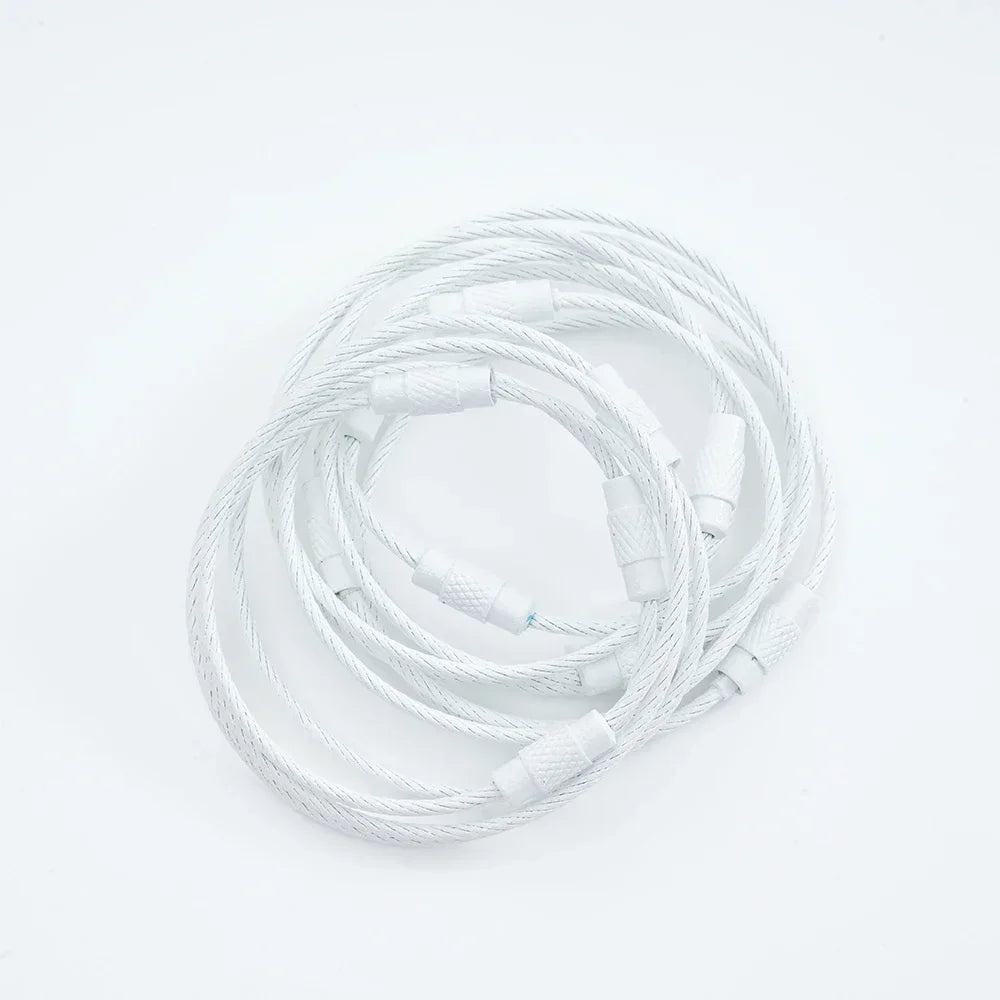 5pcs Colorful Metals Steel Wire Keychain Loop Solid Color Loop Holder Key Chains Diy Key Chain Cell Phone Chain Accessories