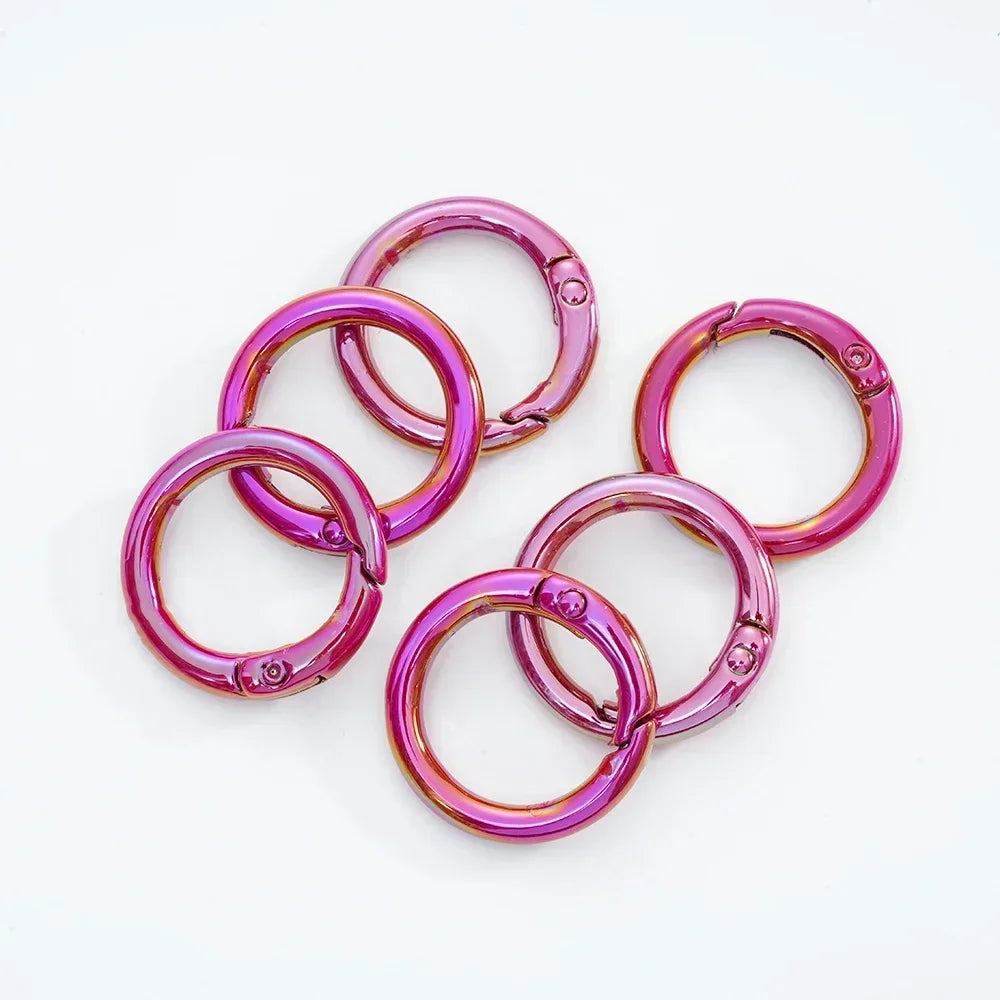 5pcs Colorful Round Lobster Clasp Key Connector DIY Key Chain Cell Phone Chain Keychain Making Accessories