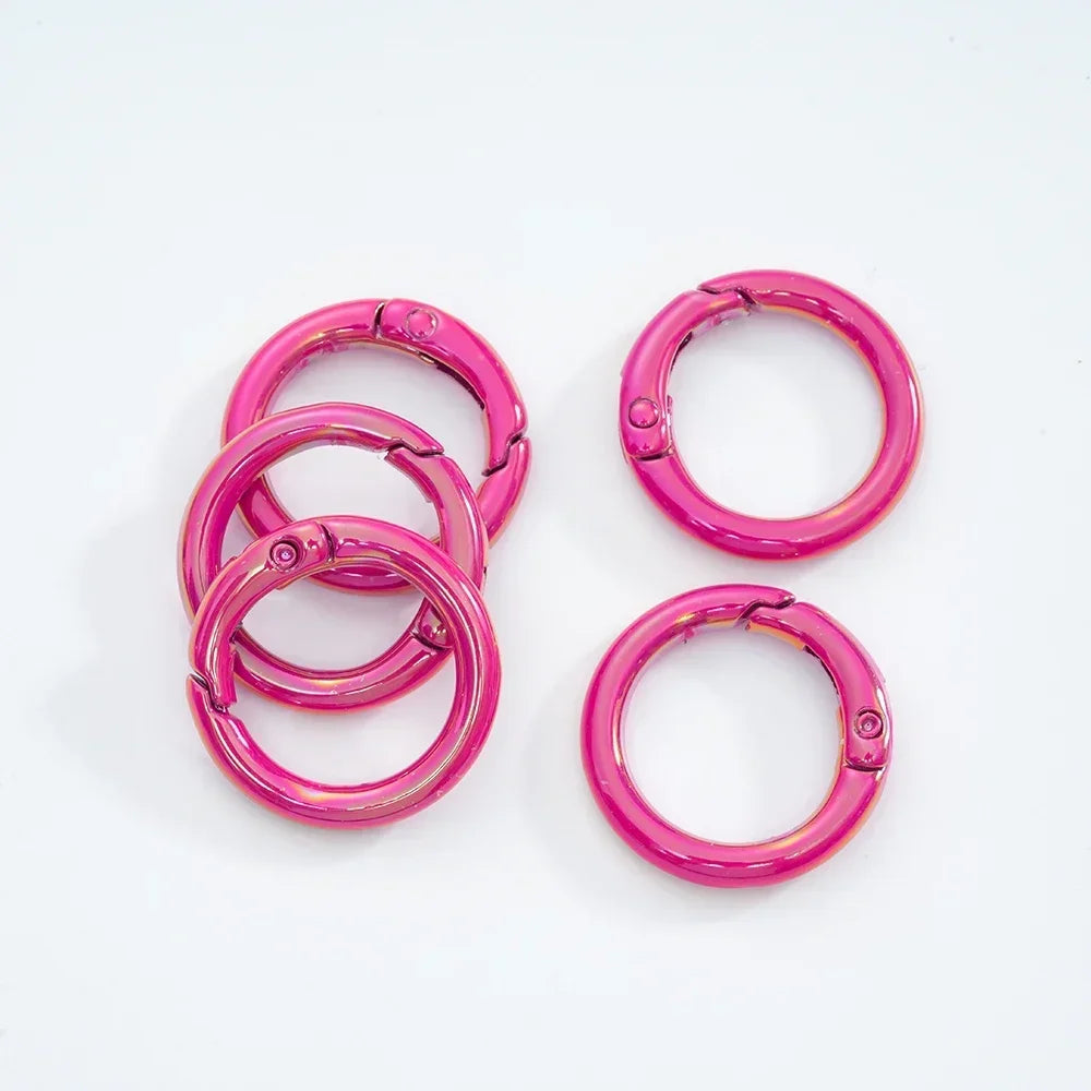 5pcs Colorful Round Lobster Clasp Key Connector DIY Key Chain Cell Phone Chain Keychain Making Accessories