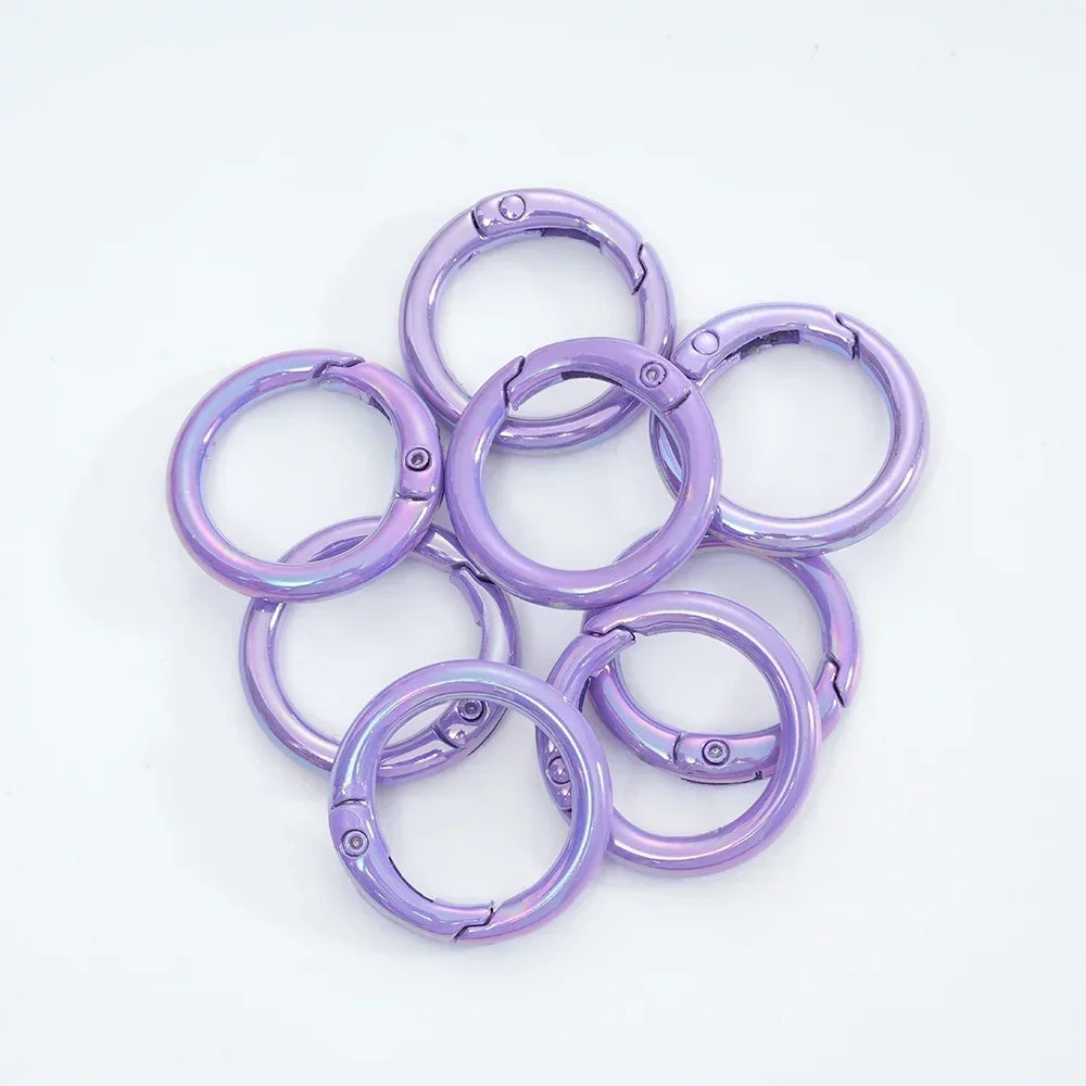 5pcs Colorful Round Lobster Clasp Key Connector DIY Key Chain Cell Phone Chain Keychain Making Accessories