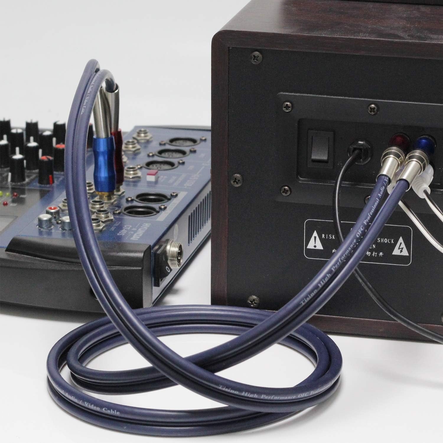 Dual 1/4 Inch TS to Dual RCA Stereo Audio Interconnect Cable Patch Cable Cords -6.6 Ft