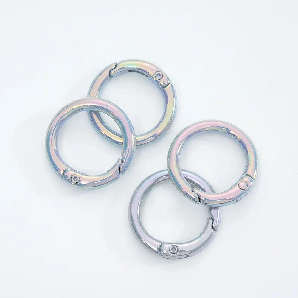 5pcs Colorful Round Lobster Clasp Key Connector DIY Key Chain Cell Phone Chain Keychain Making Accessories