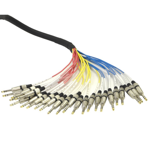 - Sasrt-24X25-24 Channel 1/4" TRS Snake Cable - 25 Feet Long - Serviceable Ends - Pro Audio Effects Snake for Live Live, Recording, Studios, and Gigs - Patch, Amp, Mixer, Audio