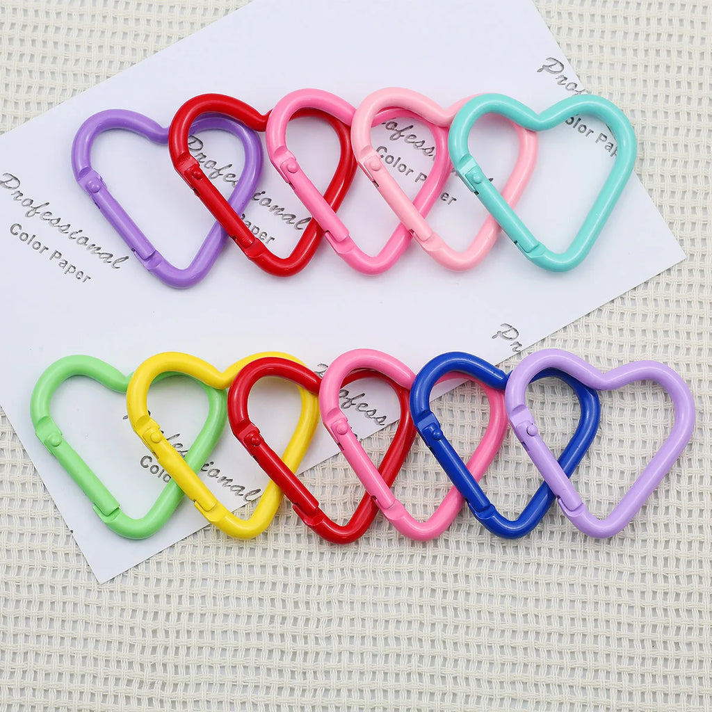 Peach Heart Baked Lacquer 44mm Spring Clip 1~20pcs Keychain for Jewelry Making Key Chain Cell Phone Chain Pendant DIY Accessorie