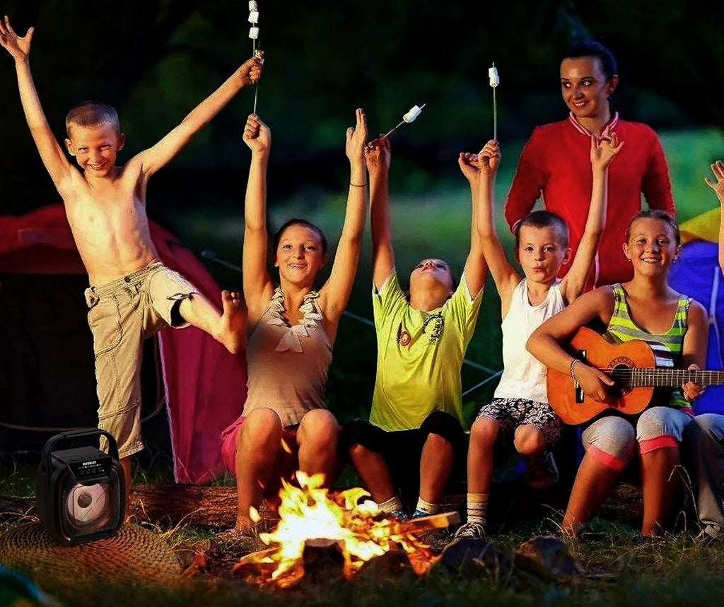 Portable Wireless Bluetooth Speaker with TWS Function - Rechargeable Mini Speaker with Party Lights for Indoor and Outdoor Use