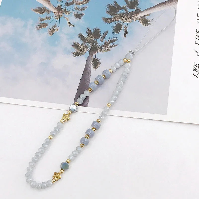 2023 Pink Acrylic Heart Cellphone Chain Lanyard Jewelry for Women Vintage Devil Eye Flower Charm Phone Case Strap Accessories