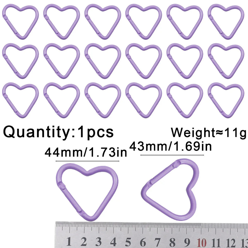 Peach Heart Baked Lacquer 44mm Spring Clip 1~20pcs Keychain for Jewelry Making Key Chain Cell Phone Chain Pendant DIY Accessorie