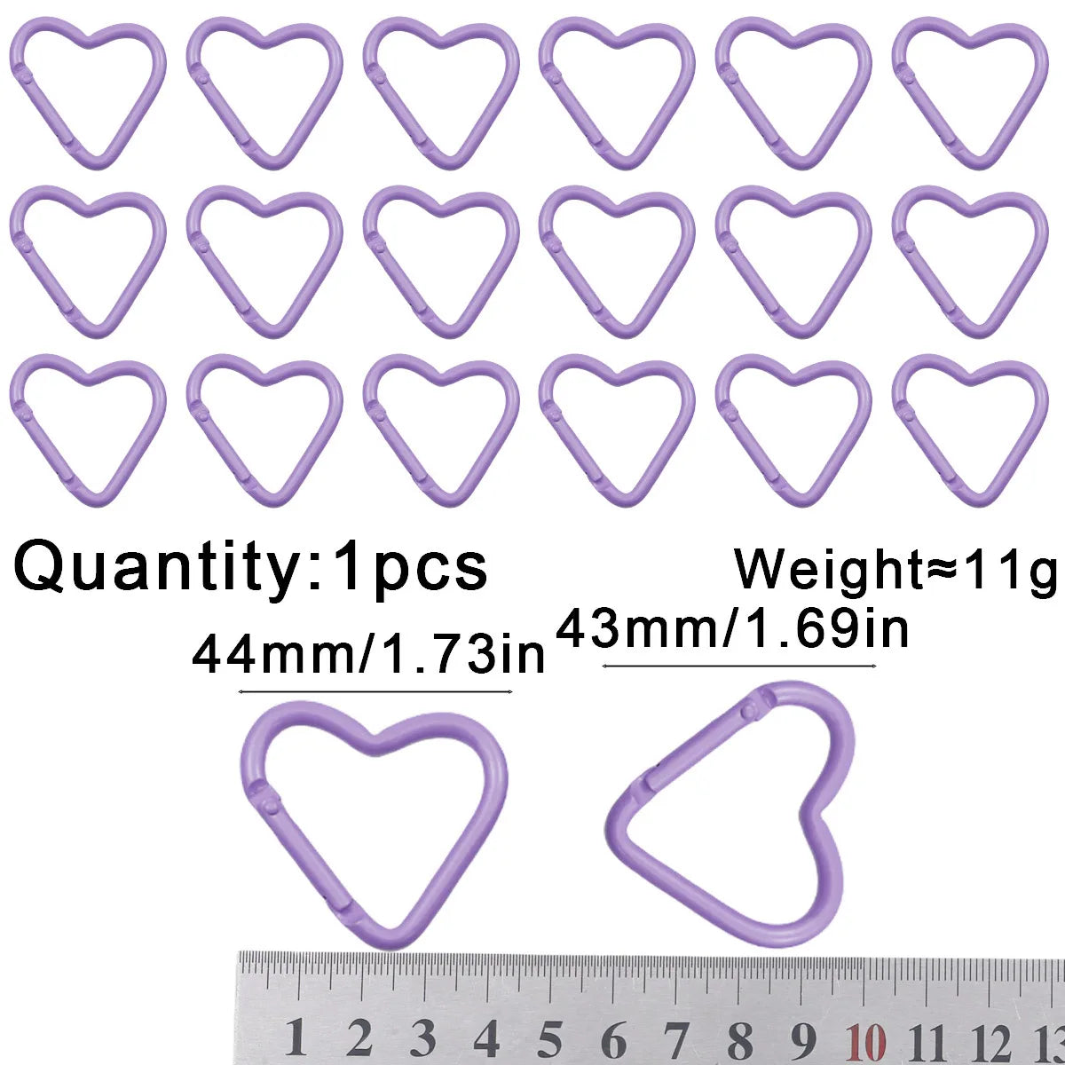 Peach Heart Baked Lacquer 44mm Spring Clip 1~20pcs Keychain for Jewelry Making Key Chain Cell Phone Chain Pendant DIY Accessorie