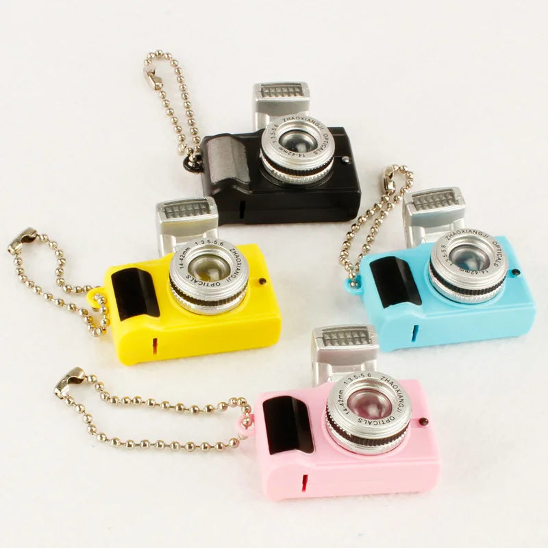High Quality camera Key chain Electric Luminous Vocal Car Key Ring cell phone Bag Charm accessories Mini Flashlight Gift K1780