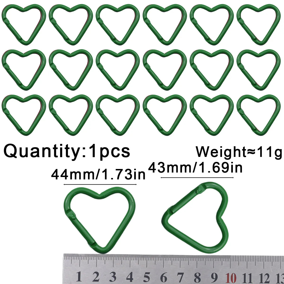 Peach Heart Baked Lacquer 44mm Spring Clip 1~20pcs Keychain for Jewelry Making Key Chain Cell Phone Chain Pendant DIY Accessorie