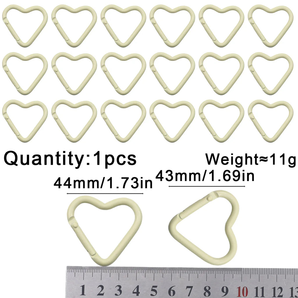 Peach Heart Baked Lacquer 44mm Spring Clip 1~20pcs Keychain for Jewelry Making Key Chain Cell Phone Chain Pendant DIY Accessorie