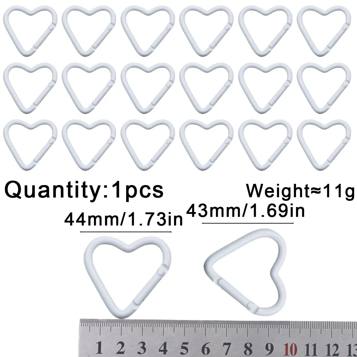 Peach Heart Baked Lacquer 44mm Spring Clip 1~20pcs Keychain for Jewelry Making Key Chain Cell Phone Chain Pendant DIY Accessorie