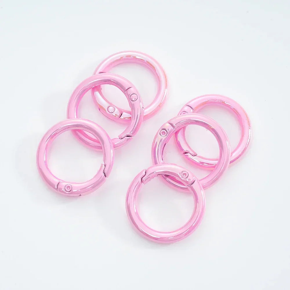 5pcs Colorful Round Lobster Clasp Key Connector DIY Key Chain Cell Phone Chain Keychain Making Accessories