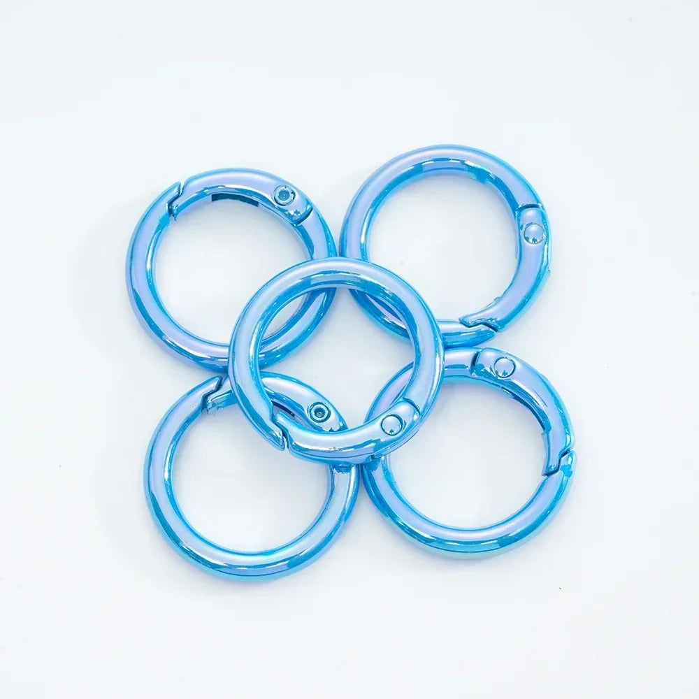 5pcs Colorful Round Lobster Clasp Key Connector DIY Key Chain Cell Phone Chain Keychain Making Accessories