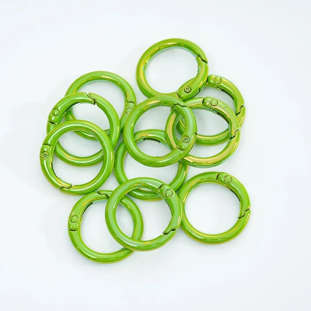 5pcs Colorful Round Lobster Clasp Key Connector DIY Key Chain Cell Phone Chain Keychain Making Accessories