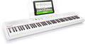 Recital White - 88 Key Digital Piano Keyboard with Semi-Weighted Keys, 2X20W Speakers, 5 Voices, Split, Layer and Lesson Mode, FX and Piano Lessons