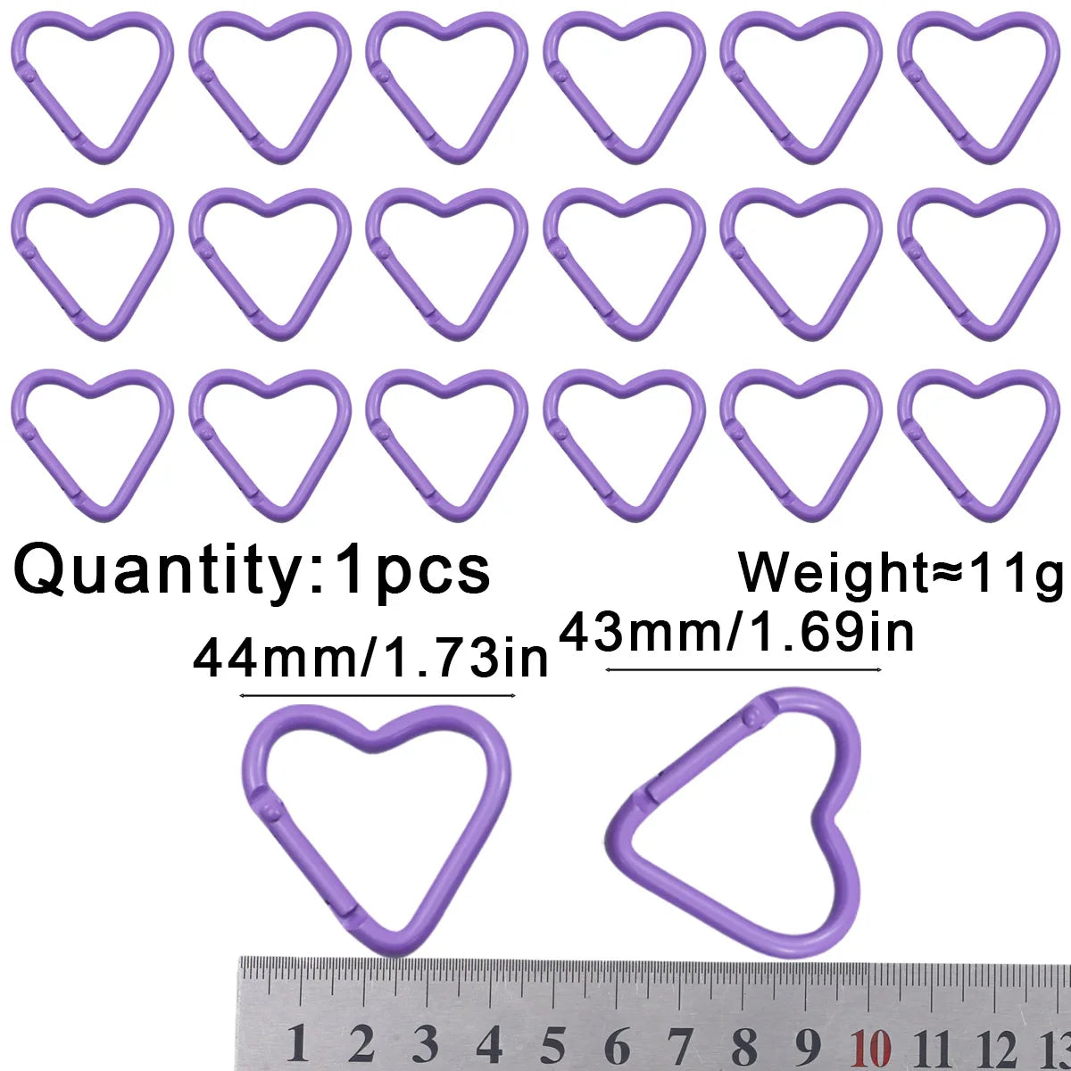 Peach Heart Baked Lacquer 44mm Spring Clip 1~20pcs Keychain for Jewelry Making Key Chain Cell Phone Chain Pendant DIY Accessorie