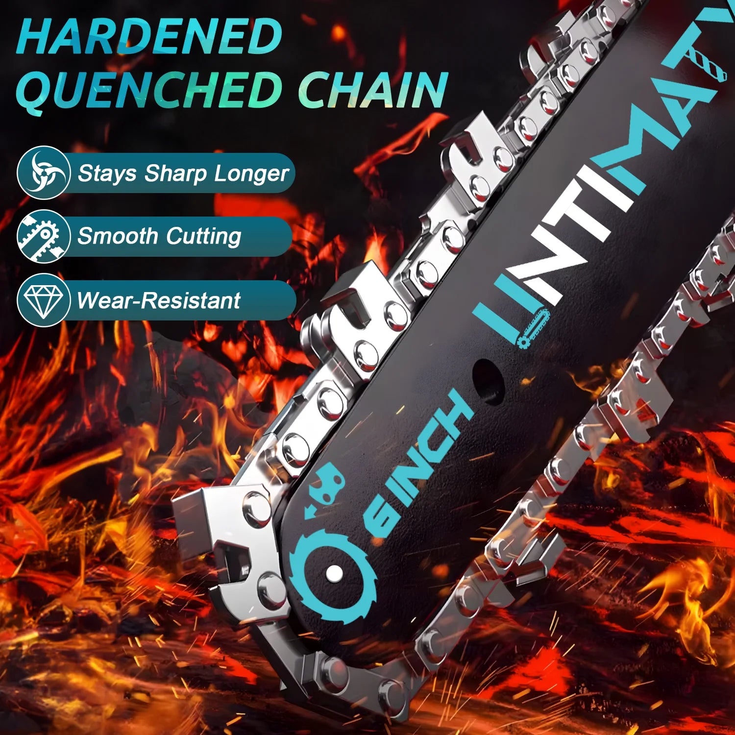 Mini Cordless Chainsaw 6 Inch Small Electric Chainsaw Battery Powered Hand Held Pruning Chainsaw for Wood Cutting and Tree Trimming, Blue